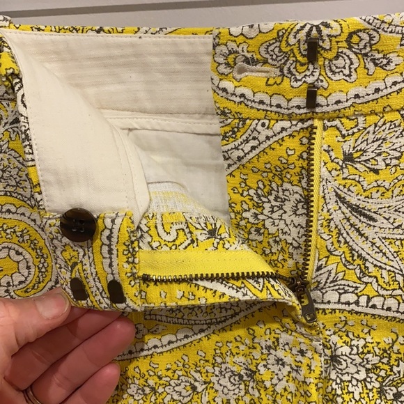 J. Crew Yellow Paisley Shorts - Picture 3 of 6